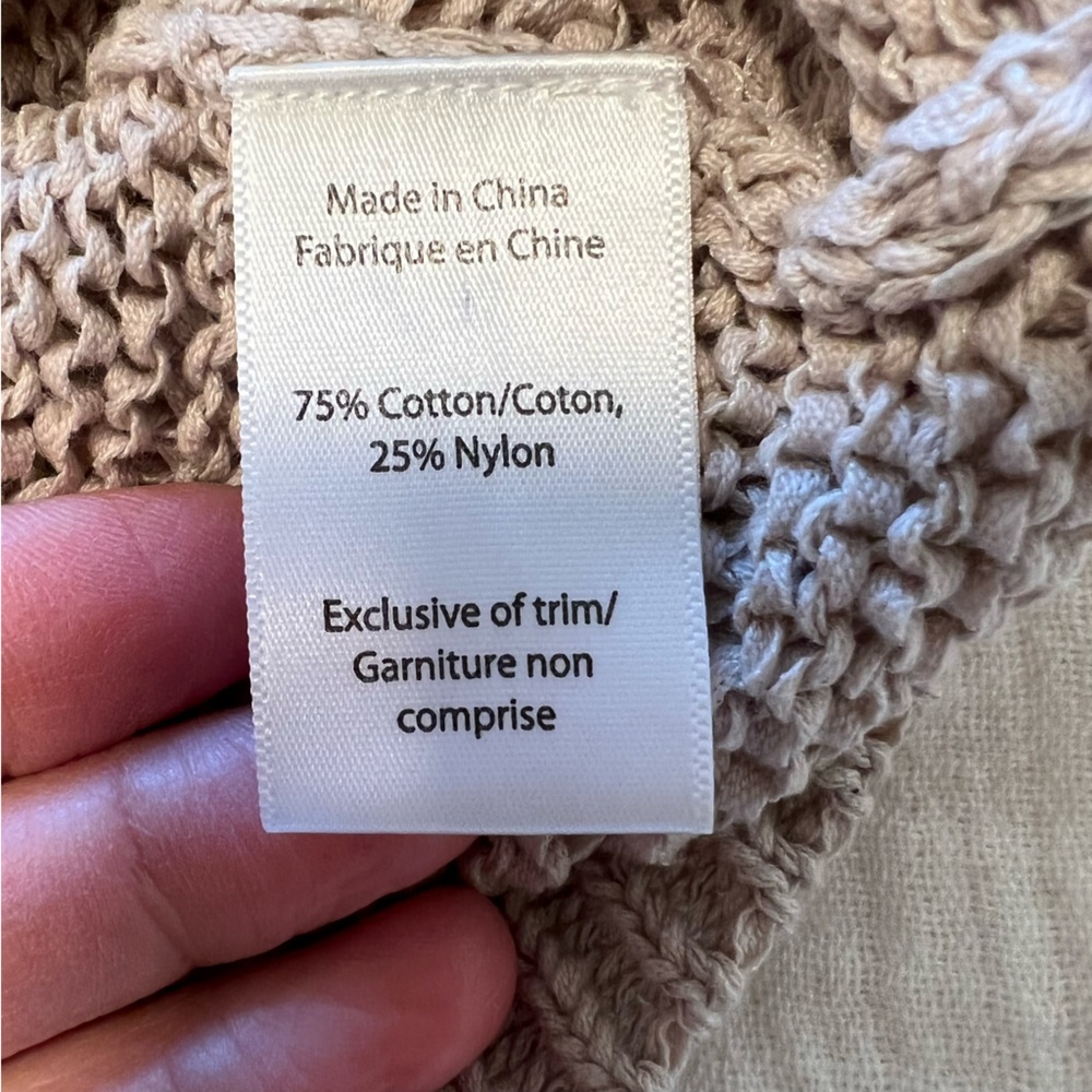 LEFT ON HOUSTON Open Knit Asymmetrical Crochet Sweater, S - Picture 5 of 5